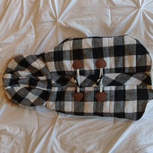 NWOT Black & White Buffalo Plaid Dog Coat Medium